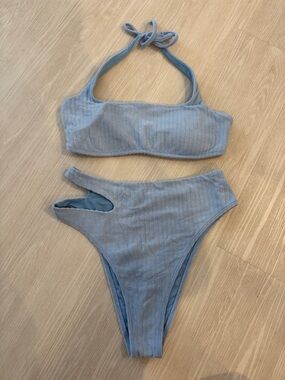 Abercrombie & Fitch Light Blue Terry Bikini Set size small